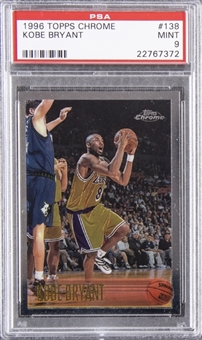 1996/97 Topps Chrome #138 Kobe Bryant Rookie Card - PSA MINT 9 